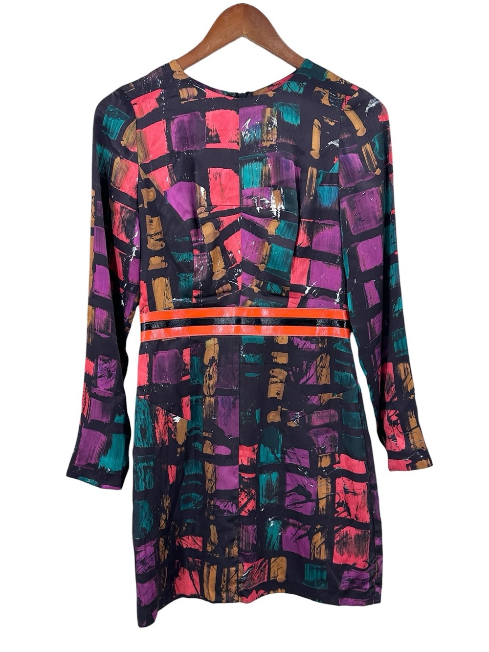 MILLY OF NEW YORK Dress 100% Silk Retro Art Deco